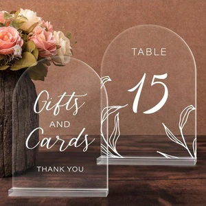 Custom Acrylic Personalized Transparent Arch-Shaped Seat Cards DIY Numbered Wedding Party Table Decor Signs Ornaments