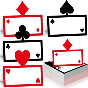 Casino Party Table Place Cards Seating Name Place Cards Food Tent Cards Party Supplies for Casino Party