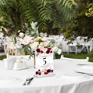 Personalized Acrylic Table Card Signage Table Number Signs for Wedding Reception and Formal Events