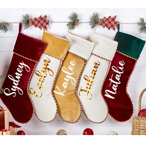 Wholesale Customization Christmas Ornaments Luxury Velvet Christmas Decoration Cute Christmas Stocking