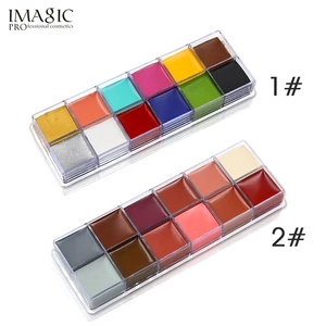 IMAGIC Water Activated Face Paint 12Colors Buildable Coverage Non Greasy Washable With Soap for Kids Adults Beginners