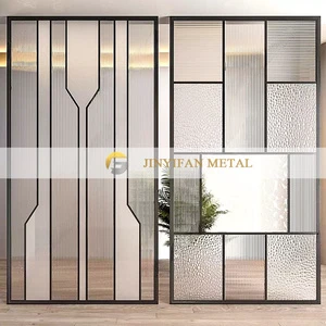 CL501 Modern Glass Room Divider Decoration 304 Stainless Steel Divider Room Partition Golden Oval Metal Design For Living Room