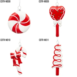 Large Red and White Plastic Glass Candy Christmas Tree Ornament Luxury Home Decoration