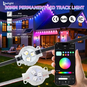 OEM ODM UL Certified Permanent Outdoor Lights with Track, Waterproof Eaves String Lighting for Christmas Holiday Commercial
