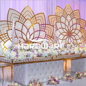 Cheap Sell Event Stage Decoration Lotus Design Golden Wedding Backdrop