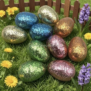 Plastic Egg-Gift for Easter Holiday Children's Outdoor Classic Letterpress Printed Decorations