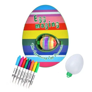 2022 Easter Egg DIY Coloring Decorating Kit with 8 Colorful Markers 3 Plastic Eggs for Easter Decoration