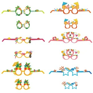 Fun Kids Summer Party Hawaiian Paper Eyeglasses for Halloween & April Fool's Day Beach Fancy Props