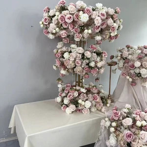 New Ferris wheel-style floral wedding table frame decoration features display pink flowers centerpieces for wedding table