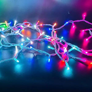 Cross-border Single-point Control 220V PVC Outdoor Colorful LED Light String Tree Courtyard Christmas Lighting Decoration Lights