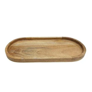 Handmade Customized Bulk Serving Tray Mango Wood Dinnerware in Clay Colour for Restaurant & Wedding Decoration Oval Tray