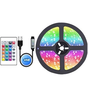 USB Powered RGB TV Backlight Christmas Lights 3M 5M LED Strip with Remote Control PVC Material