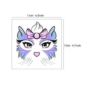 European American Children's Glitter Paper Face Makeup Tattoo Stickers Cartoon Animal Temporary Paint Water