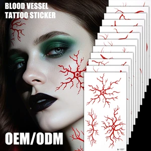 Waterproof White Halloween Horror Thriller Eco-Friendly Body Face Temporary Face Body Makeup Paper Design Art Tattoo Sticker