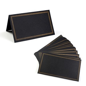 Customizable Decoration Birthday Party Black Gold Foil Border Name Place Cards Wedding Seating Number Card Table