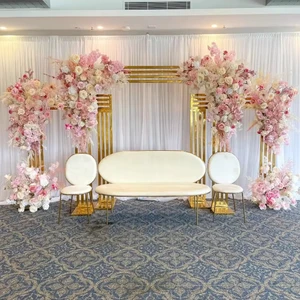 Wholesale Gold Wedding Arch Metal Background Backdrop Stand Flower Frame for Event Party Used Stage Decoration