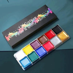 Wholesale Halloween Neon 12-Color Oil Paint Highlighter Pigment Body and Face Painting Cream for Kids' Party for Children