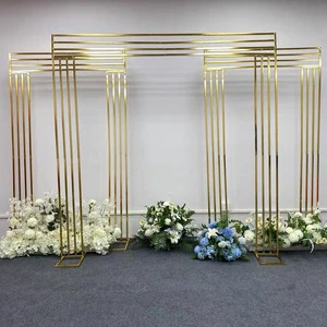 Wholesale Wedding Gold Party Backdrop Wedding Backdrop Arch Stand Flowers Wall Wedding Decor Backdrop
