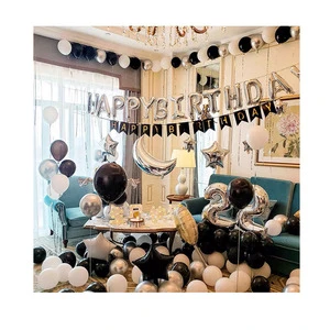 Birthday Party Scene Set Backdrop Decoration Children Kids Balloon Set Kit Aluminum Foil Film Balloon Supplies Wholesale