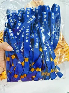 Wholesale One Time Use Party Festival Events Custom Sports Wristbands Polyester Fabric Bracelets Wristbands with logo Custom