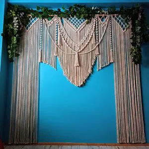 Handmade Wedding Decor Square Pattern Wall Tapestry Arch Backdrop Feather Silk Flower Wall Hanging Silk for Wedding Decorations