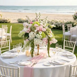 Artificial Flower Wedding Center Decoration pink Green Artificial Hydrangeas Ball Large Size Table Bouquet Arrangement