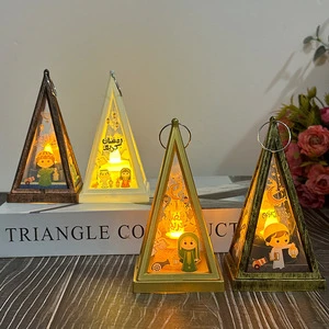 Middle East Eid Moon Decoration Ornaments Atmosphere Eid Mubarak Mini Led Wind Lamp Lantern Muslim Eid Mubarak Party Supplies