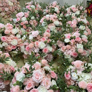 Wedding Flower Floral Arrangement Artificial Silk Wedding Table Party Event Decoration pink White Rose Centerpiece Flower Ball