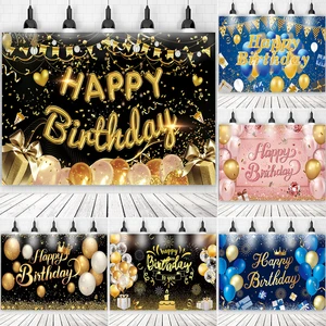 Custom Happy Birthday Party Backdrop Banner Decorations Banner FLAG Promotion Advertising Printing Banner Polyester Cloth