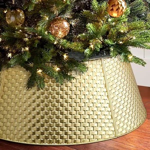 Handmade Modern Metal Tree Collar Skirt Base Stand for Artificial Christmas Tree Eco-Friendly Durable Holiday Home Decor