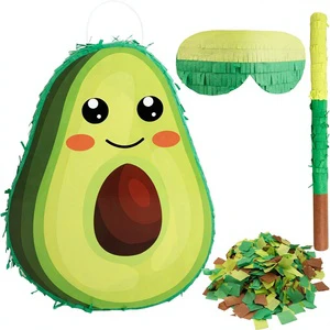 Novelty Fruit Avocado Paper Pinata Blindfold Bat Confetti Kids Baby Shower Fiesta Taco Tuesday Party Pet Party Decorations