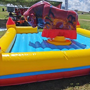 Inflatable Mechanical Bull Riding Machine - Exciting Amusement Park Equipment For Events & Parties, Durable & Safe Design