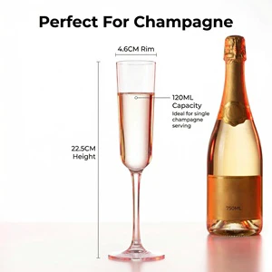 Wholesale 110ml Champagne Glasses Reusable Clear Acrylic PC Unbreakable Material for Wedding Parties