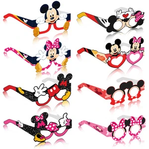 YIWUPOWER Black Red Mickey Minnie Paper Party Glasses Halloween Mouse Theme Funny Photo Booth Props Novelty Party Favor
