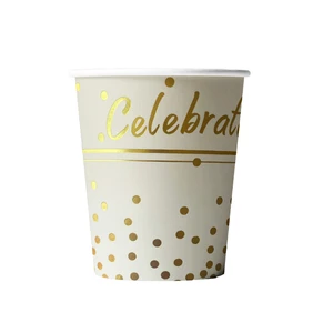 Polka Dot Gold Foil Modern Disposable Cups for Graduation Parties-Eco-Friendly Tableware & Decorations