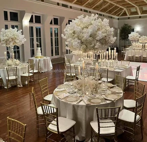 Luxury Wedding Table Centerpiece Artificial Silk White Rose Flower Ball Floral Arrangement for Wedding Party Event Decor