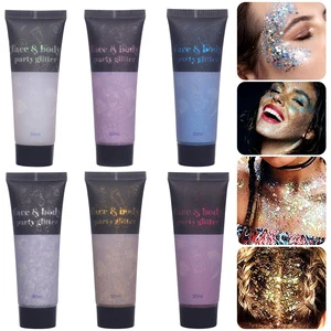 Customizable Festival Glitter Gel, Body & Face Paint, Sparkling Cosplay glitter paint makeup