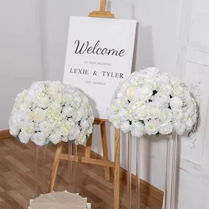 Wedding Flower Arrangement Silk Wedding Table Decoration Red and White Rose Centerpiece