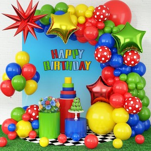 Carnival Circus Video Game Balloon Garland Arch Kit Colorful Latex Balloons Backdrop Clown Theme Birthday Party Supplies