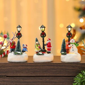 New Luminous Resin Christmas Ornaments Street Lamp Shaped Decorations Christmas Gifts