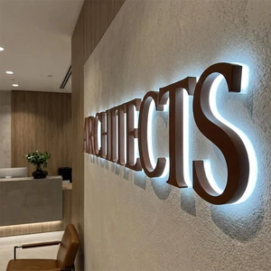Business Logo Wall Sign Restaurant Bar Salon Office Storefront Storefront Logo Sign Custom Backlit Metal Sign Outdoor Sign