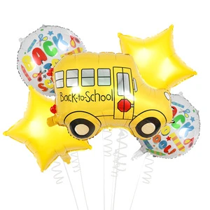 5pcs Set Back-to-School Party Decorations Supplies Customized Party Foil Balloons Decorations Set for Opening Ceremony Classroom