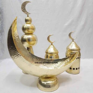 Decorative Golden-Finish Unique Design Multi Purpose Ramadan Eid Hajj Festival Decorative Party Tableware Elegant Table Decor