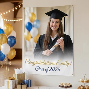 Custom High Resolution Wedding Banner | Graduation Congratulations Sign | Birthday Photo Banner | Upload Your Photo