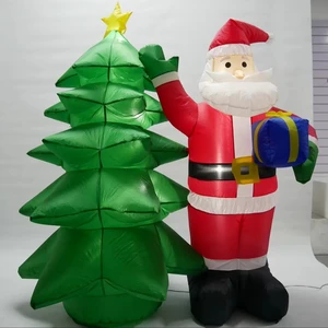 Factory Direct 1.8M 3W SMD LED Multicolor Santa Inflatable Christmas Motif Light for Outdoor Home Decor Multicolor Santa Tree