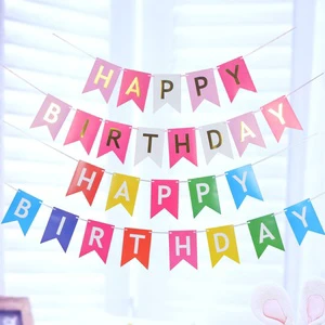 Wholesale Feiyue FY-250528 Adjustable Happy Birthday Party Banner Background Hanging Decoration Supplies Congratulation Banner