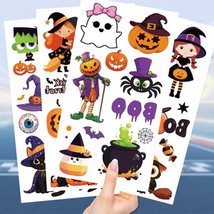 HuaShanQi Sophisticated Plastic Digital Printing Halloween Temporary Tattoo Stickers for Boys and Girls' Holiday Party