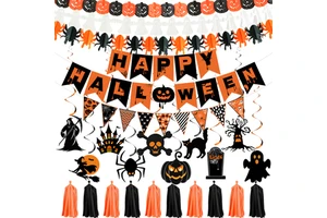Halloween Decoration Party Indoor Set with Bat Patterns for Home Decoration.