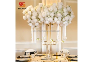 SMOOTH Custom Wedding Table Decorative Flower Round Circle White Floral Centerpiece With Ceiling Roses