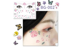 2025 Environmental Waterproof Temporary Personalized Makeup Festival Dance Color Tattoo Cute Glitter Series Face Stickers